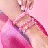 Bracelet Macaron en Verre Sirène Magenta | Argent